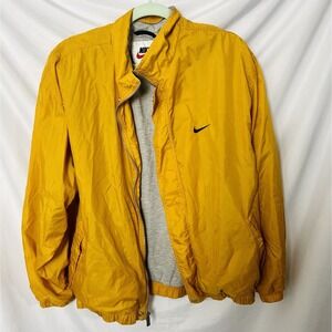 Vintage Nike Jacket Mens XL Full Zip Windbreaker Gold Casual Coat Retro